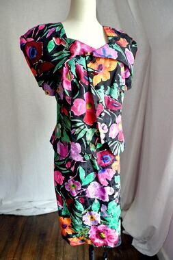 1980s Raul Blanco for Neiman Marcus Silk Floral Skirt Set – Size L